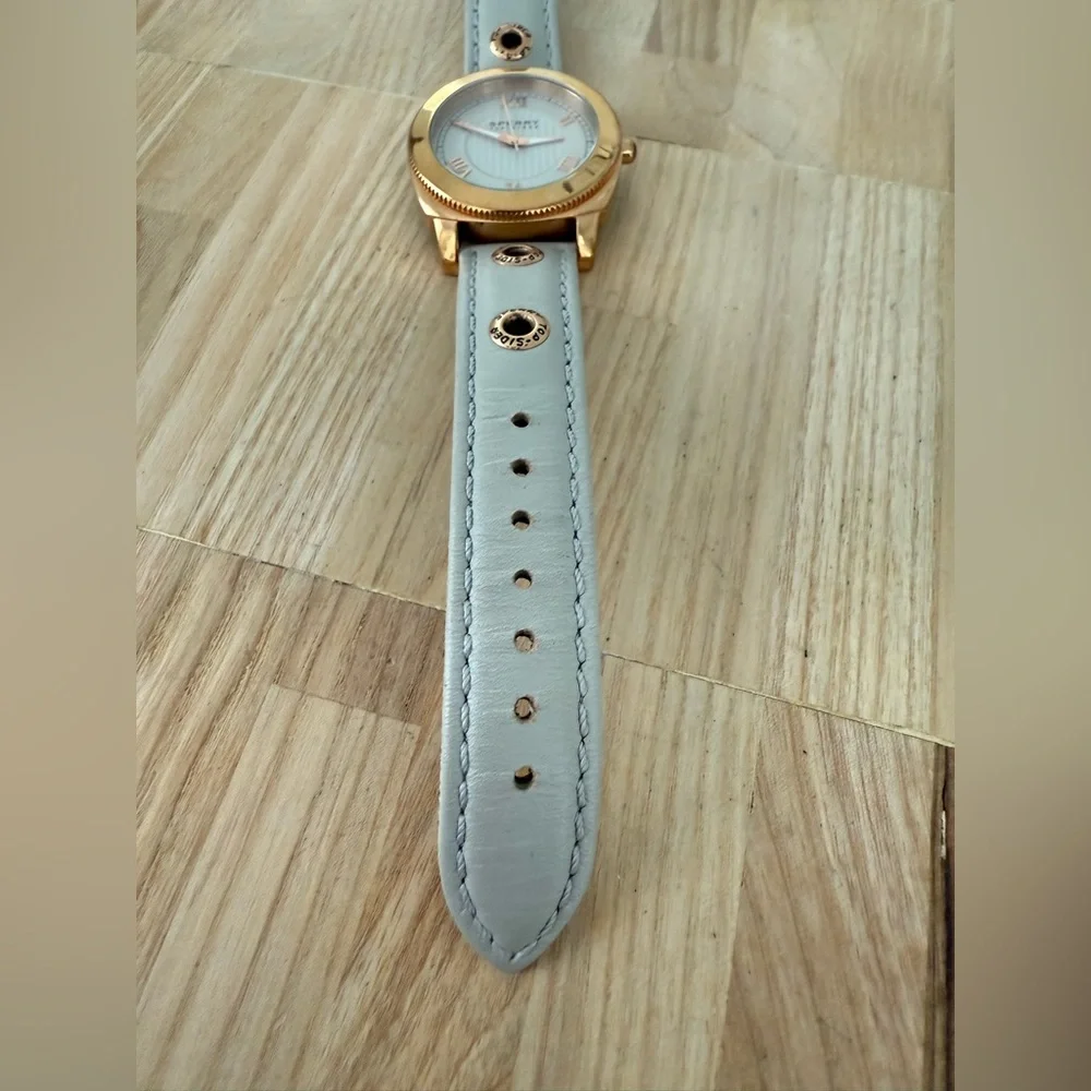 Sperry top-sider ladies rose gold tone and gray leather watch NEW BATTERY